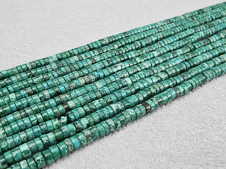 Бусины Кварц зеленый 38см шайба 3*4мм